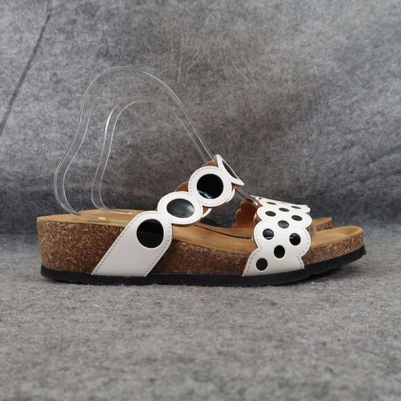 BioNatura Shoes Womens 39 Wedge Sandal Slides Fashion Comfort Double Strap White - Picture 11 of 11